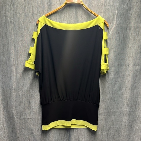 Joesph Ribkoff black and yellow short sleeve size 4 - Picture 7 of 8